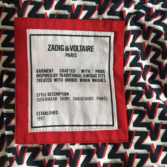 Zadig and Voltaire Girl Red Jacket Size 10 Years - Picture 4 of 9